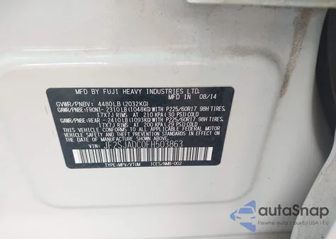 2015 Subaru Forester 2.5I Premium z USA, uszkodzony, nr VIN JF2SJADC0FH503863